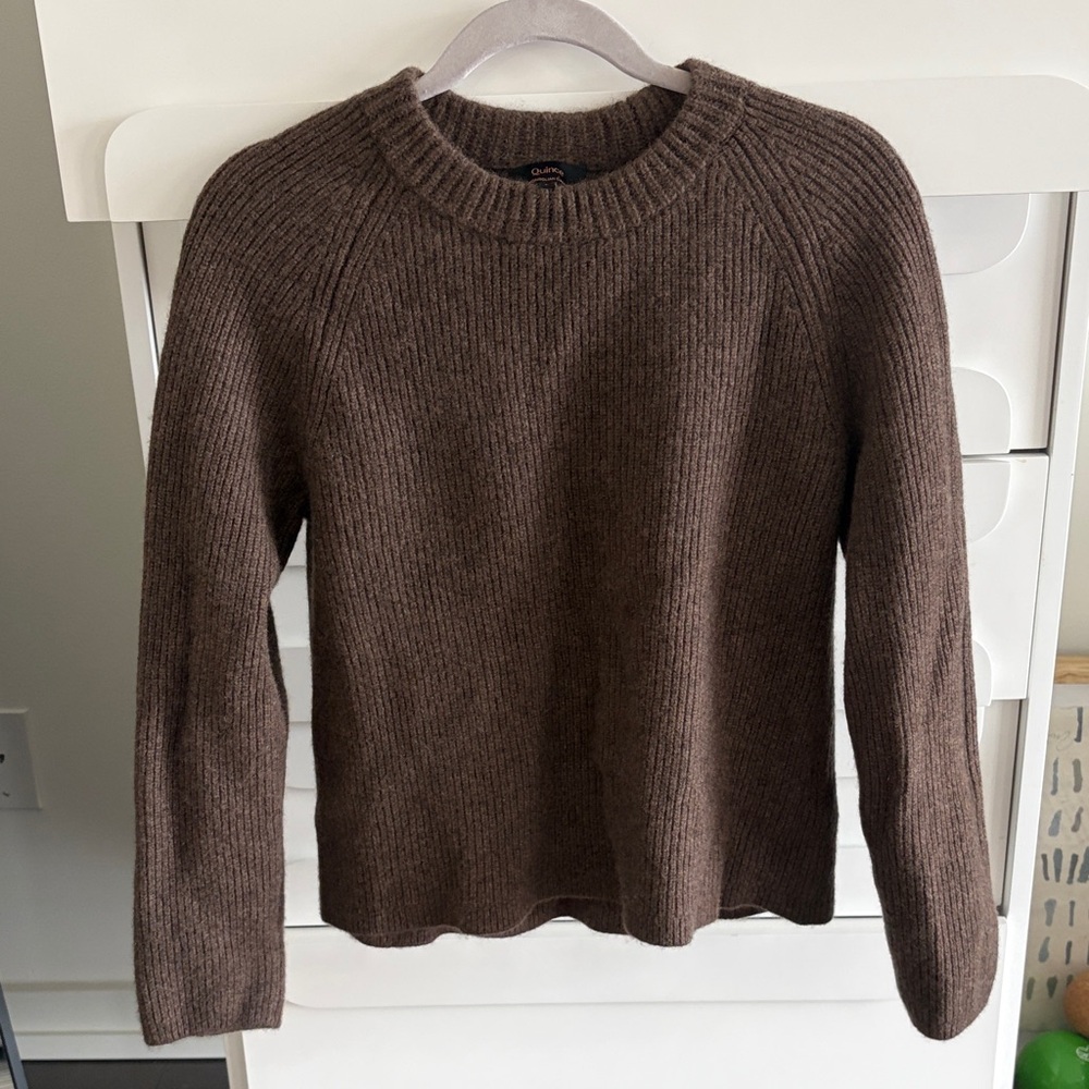 Quince Women's Brown Crewneck Sweater